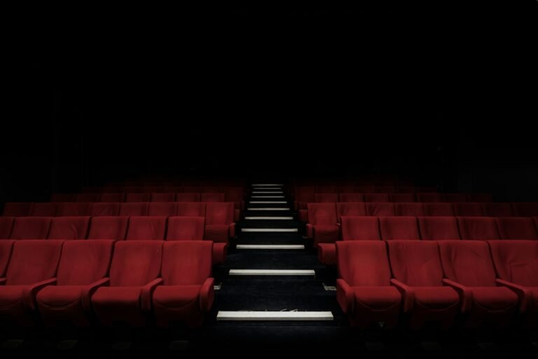 A red cinema theater seat